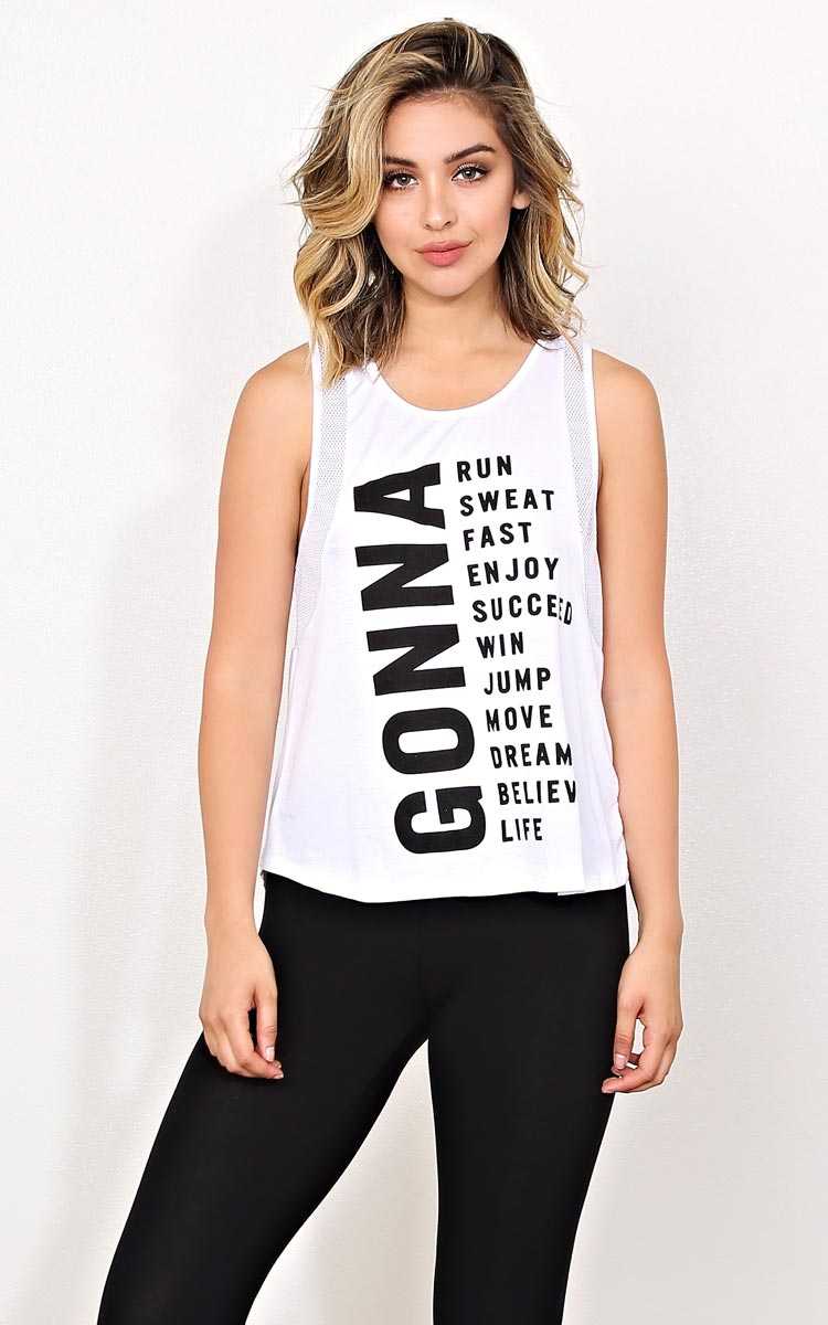 GONNA RUN Knit Tank - - White in Size by Styles For Less