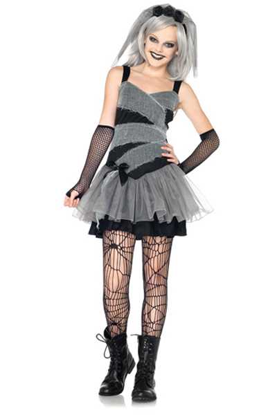 Black Grey 2 PC Dearly Departed Bride Juniors Costume