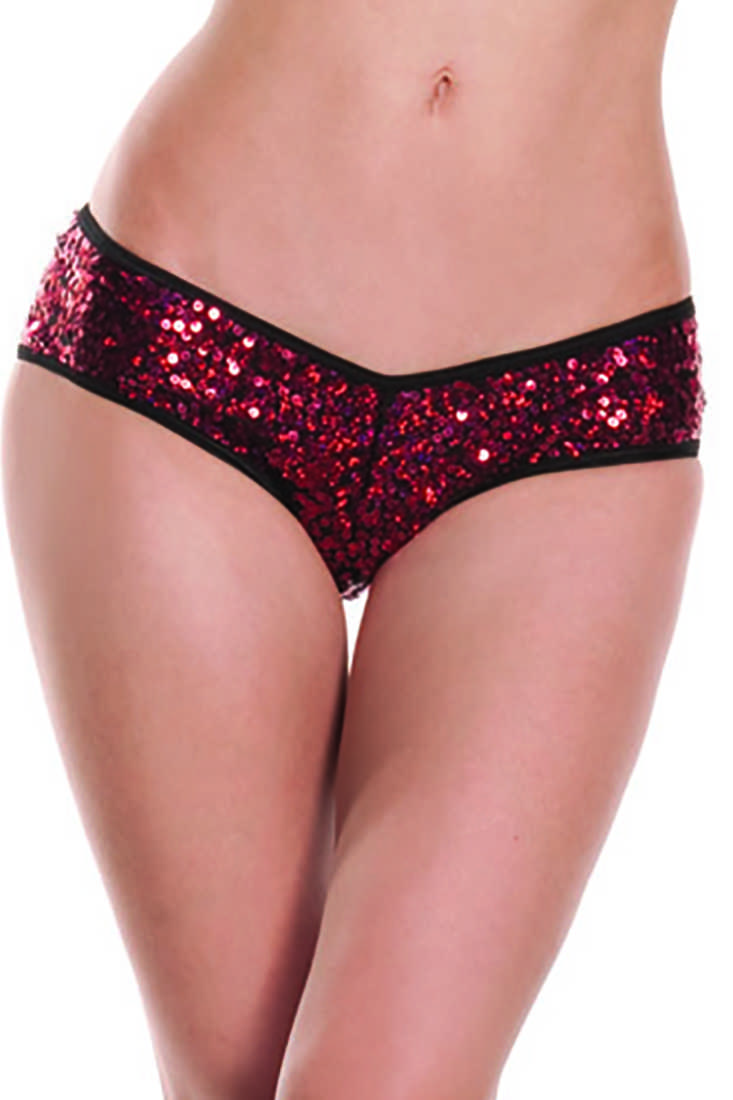 Red Sequin Sexy Pucker Back Panty