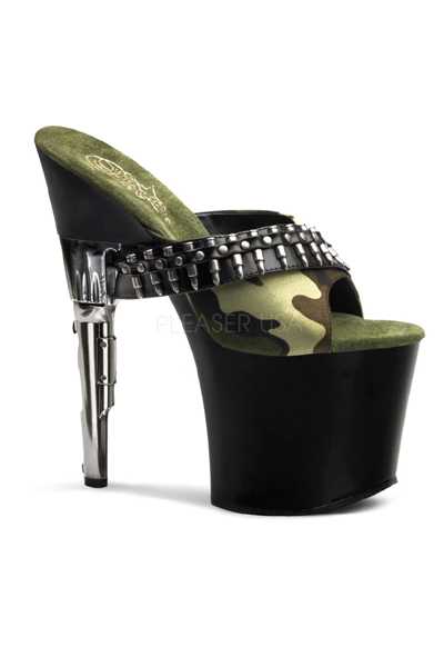Black Camouflage Bullet Gun High Heels
