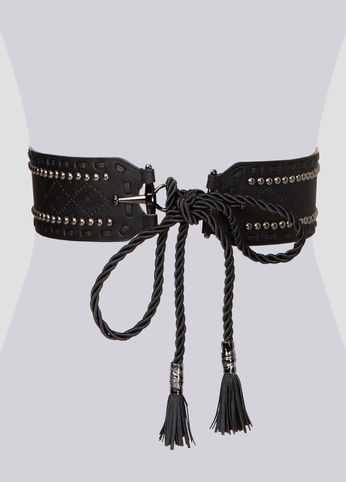 Studded Rope Tie Belt