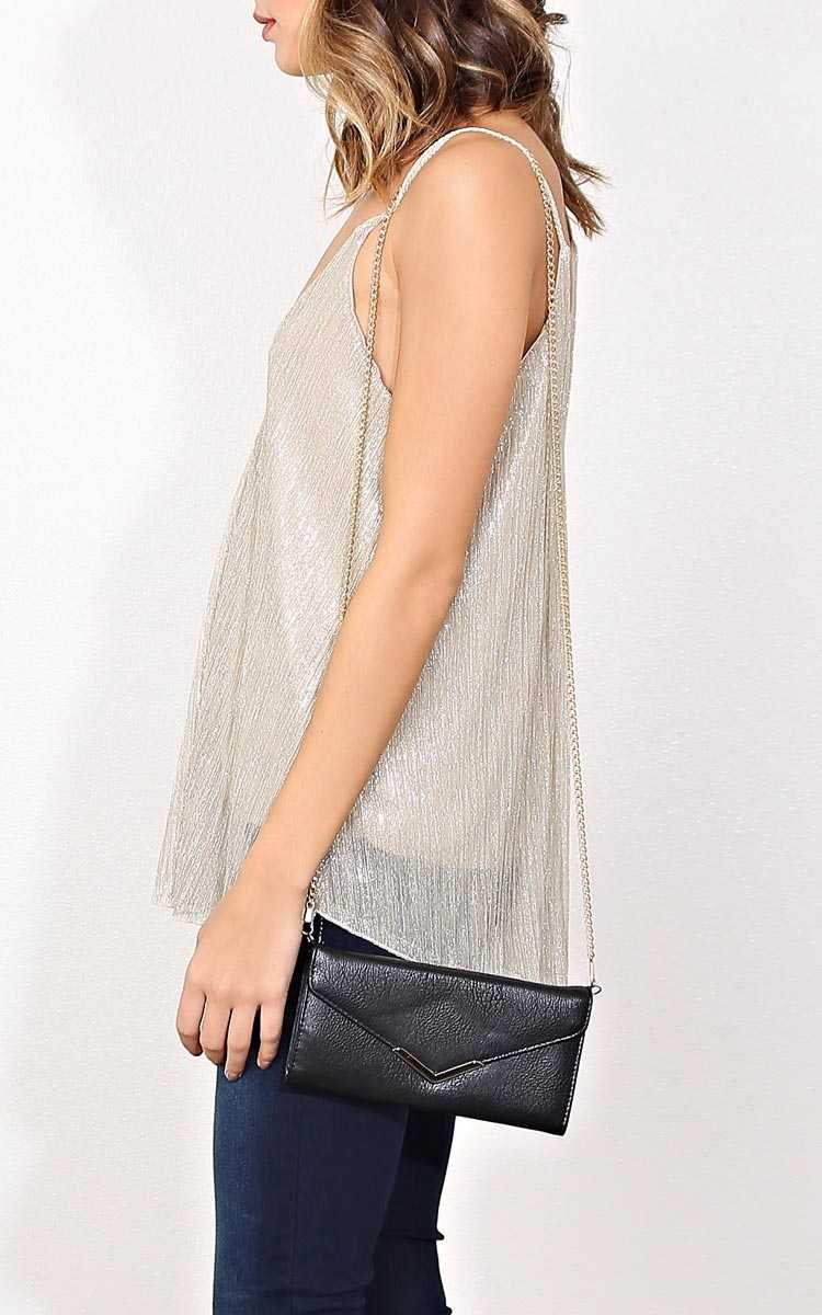 Catherine Chainlink Crossbody Wallet - N/S - Black by Styles For Less