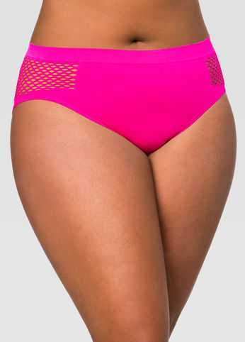 Seamless Mesh Insert Bikini Panty