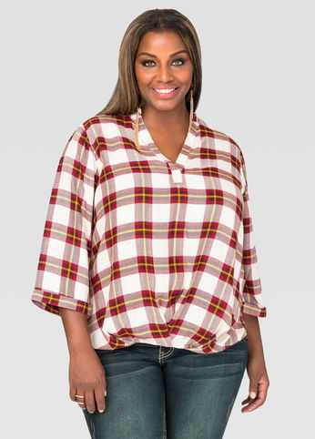 Hi-Lo Plaid Top