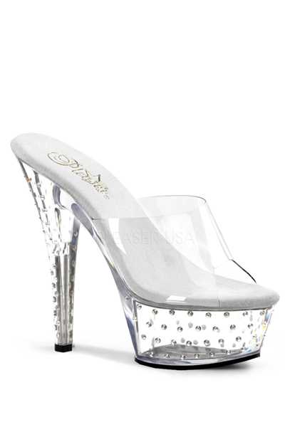 Clear Clear Rhinestone Platform High Heels