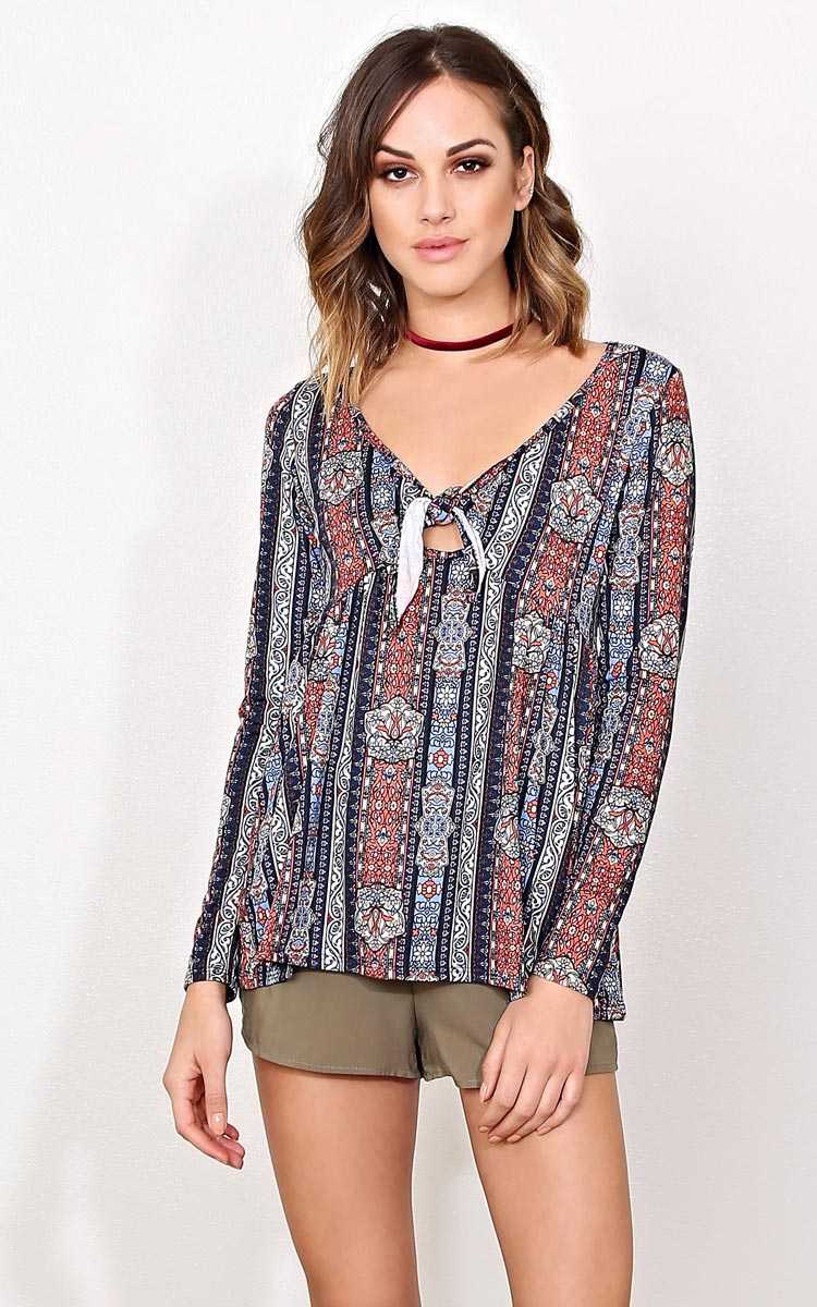 Santa Maria Knit Babydoll - - Navy Combo in Size by Styles For Less