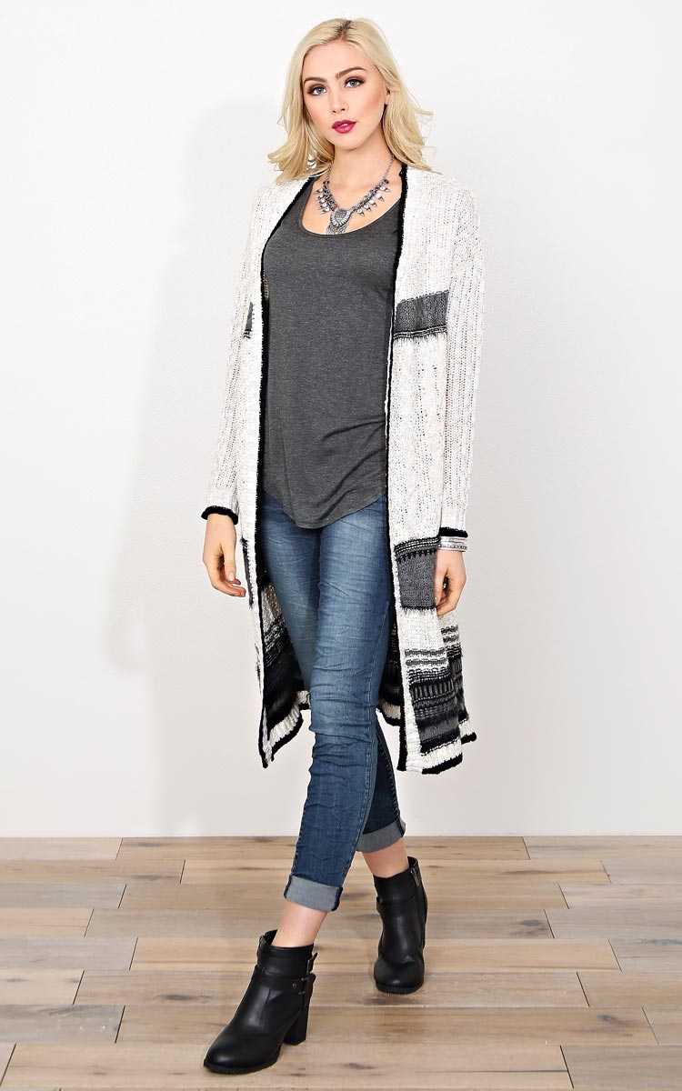 Lily Waffle Knit Wrap - - Grey Combo in Size by Styles For Less
