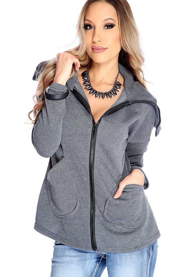 Charcoal Long Sleeve Causal Sweater