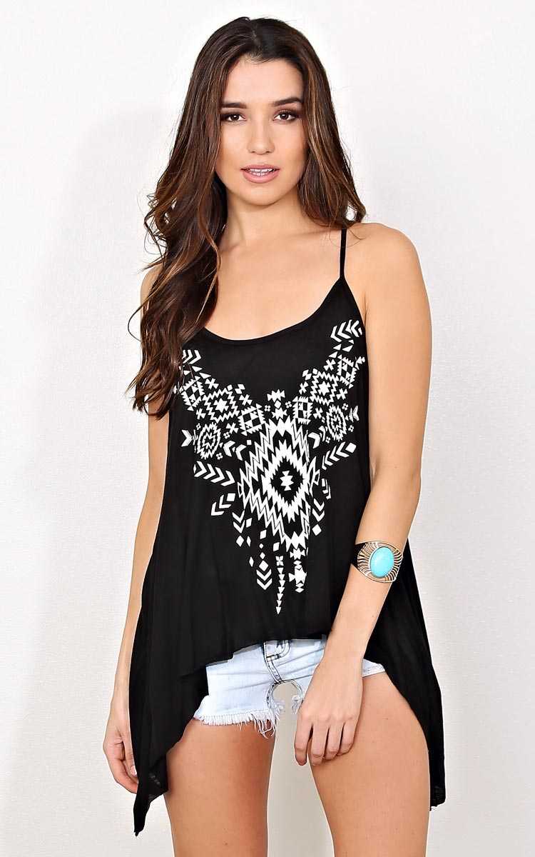 Dakota T Strap Knit Tank - SML - Black in Size Small by Styles For Less