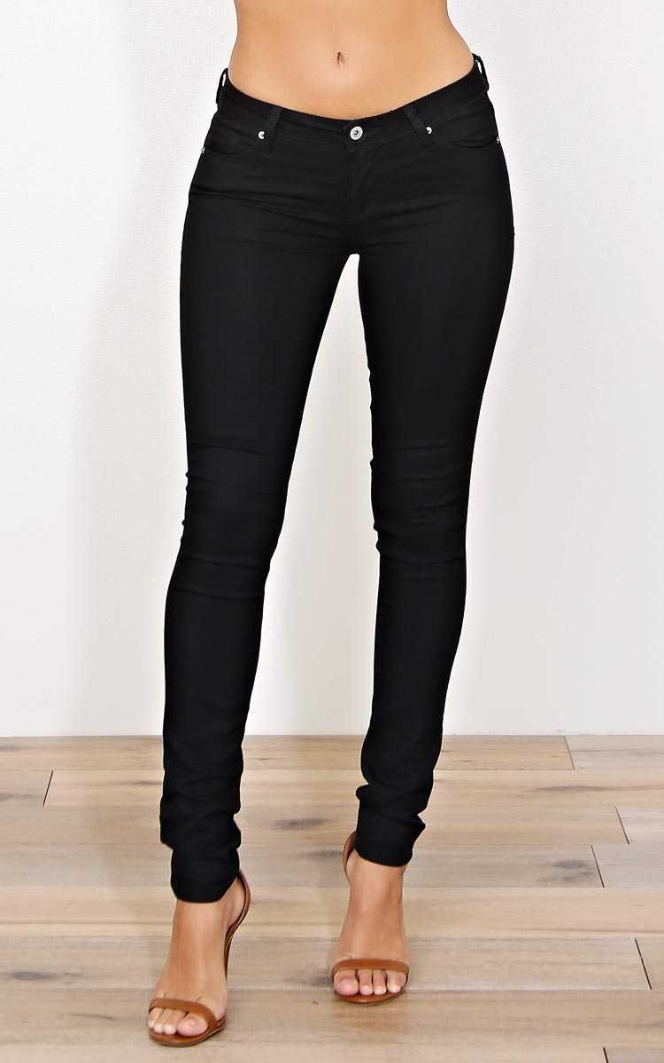 Nadine Denim Skinny Jeans - Black Denim in Size 11 by Styles For Less