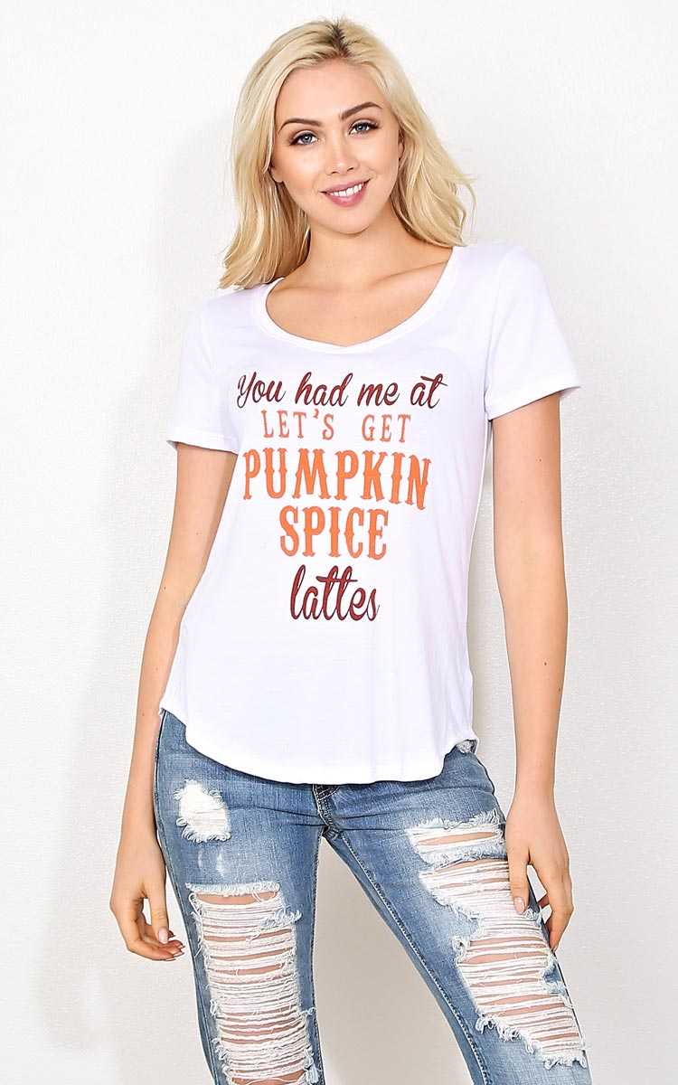 PUMPKIN SPICE LATTES Knit Top - - White in Size by Styles For Less