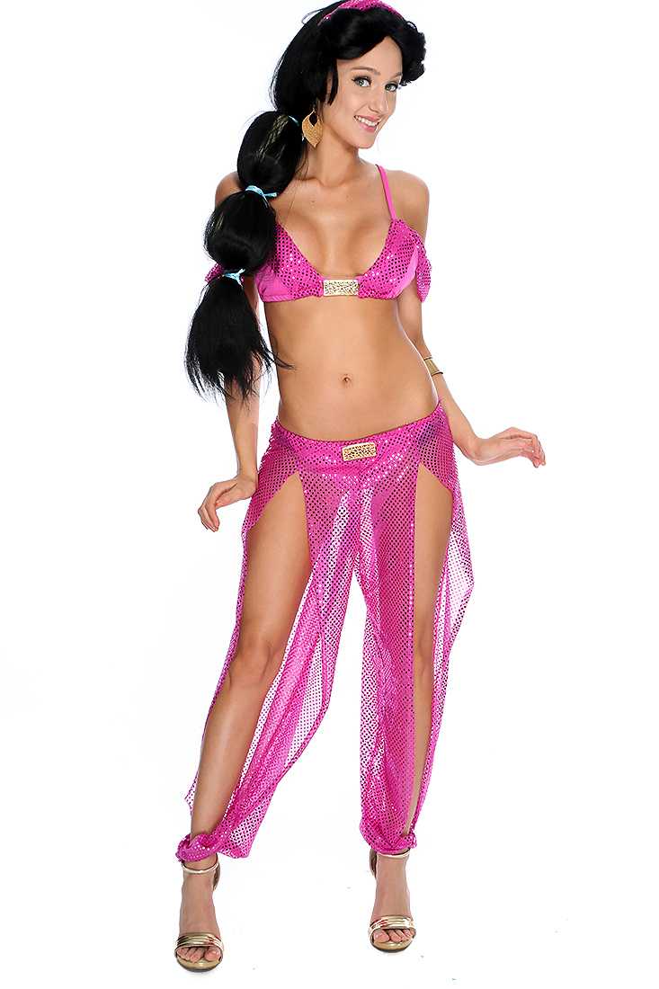 Sexy Fuchsia Sequin 3.Piece Princess J Costume