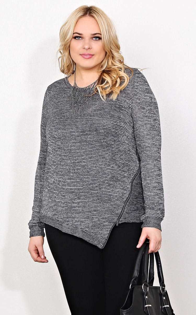 Plus Size New Side Slub Knit Top - Black in Size by Styles For Less