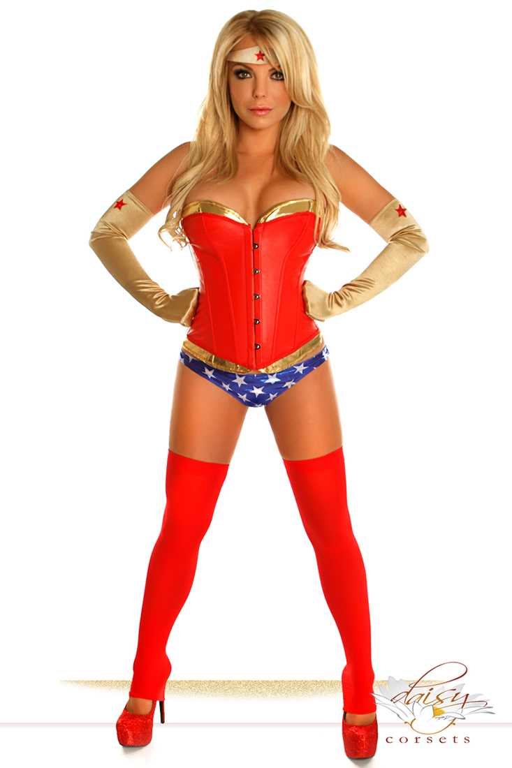 4 PC Sexy Superhero Costume