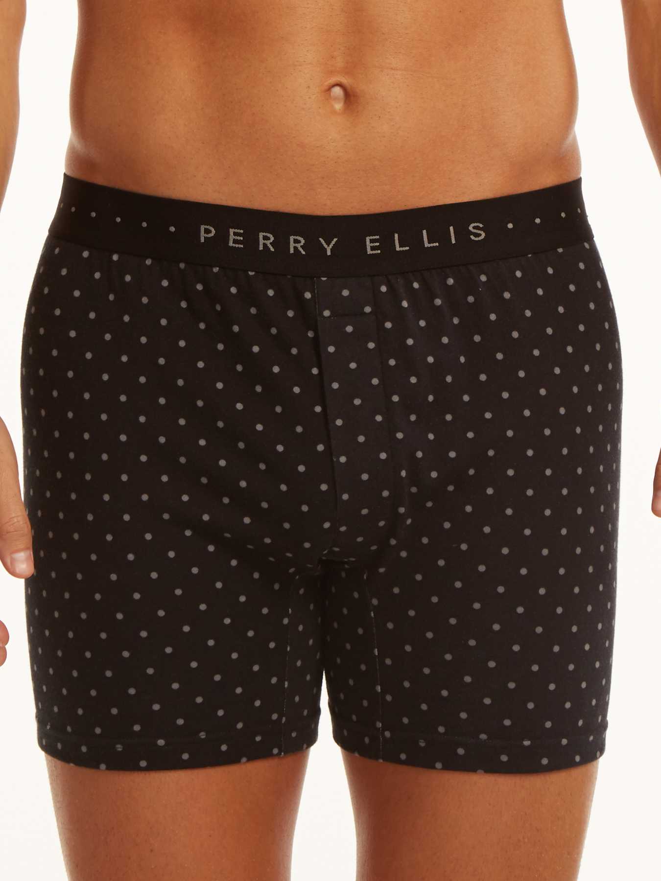 Perry Ellis Polka Dot Solid Trim Cotton Boxer