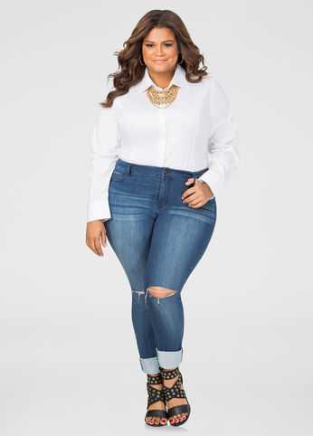 Button Front Shirt Bodysuit