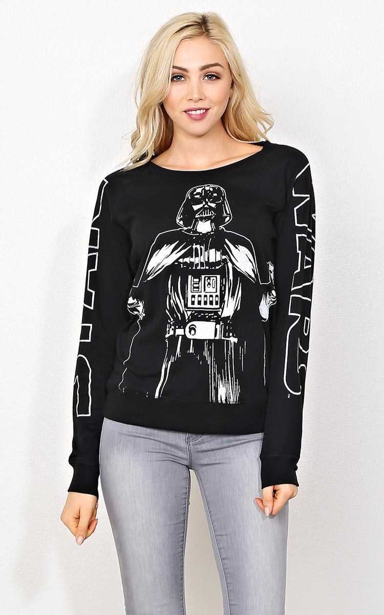 STAR WARS Graphic Top - LGE - Black in Size Large by Styles For Less