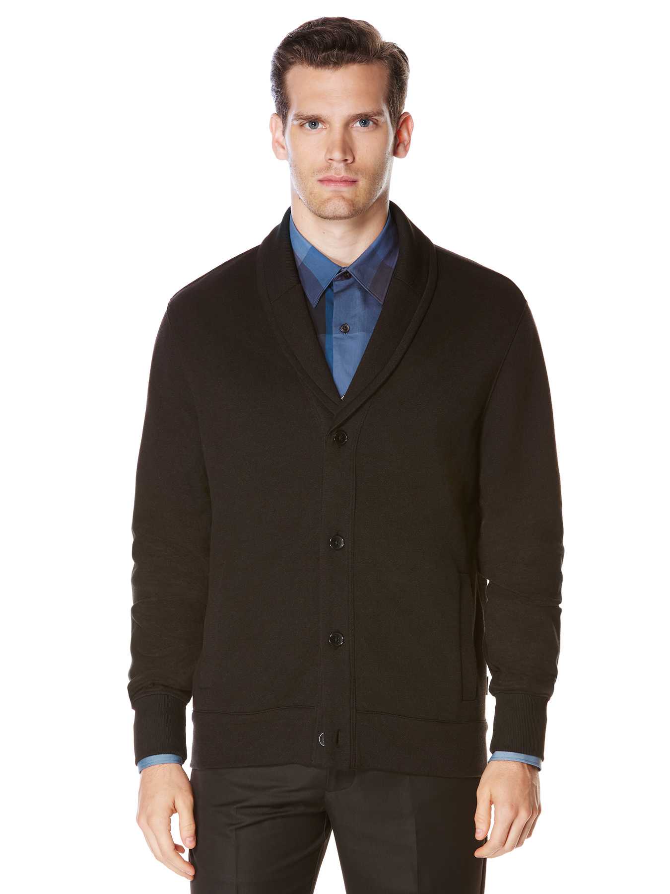 Perry Ellis Long Sleeve Jacquard Cardigan