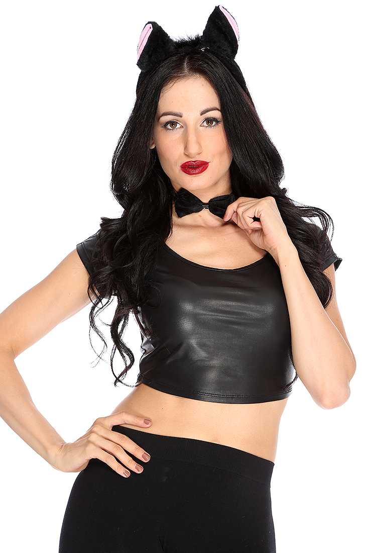 Black Bat Ear Headband Costume Accessory Set