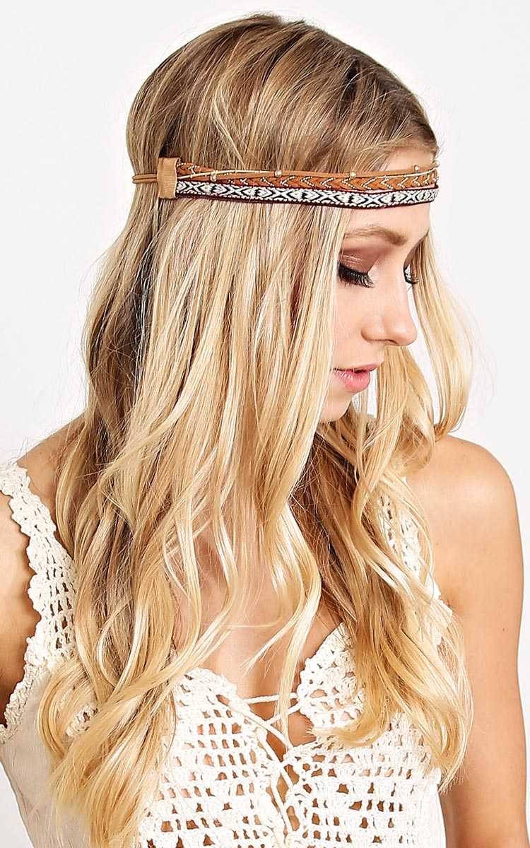 Dakota Aztec Head Wrap - N/S - Brown Comb by Styles For Less