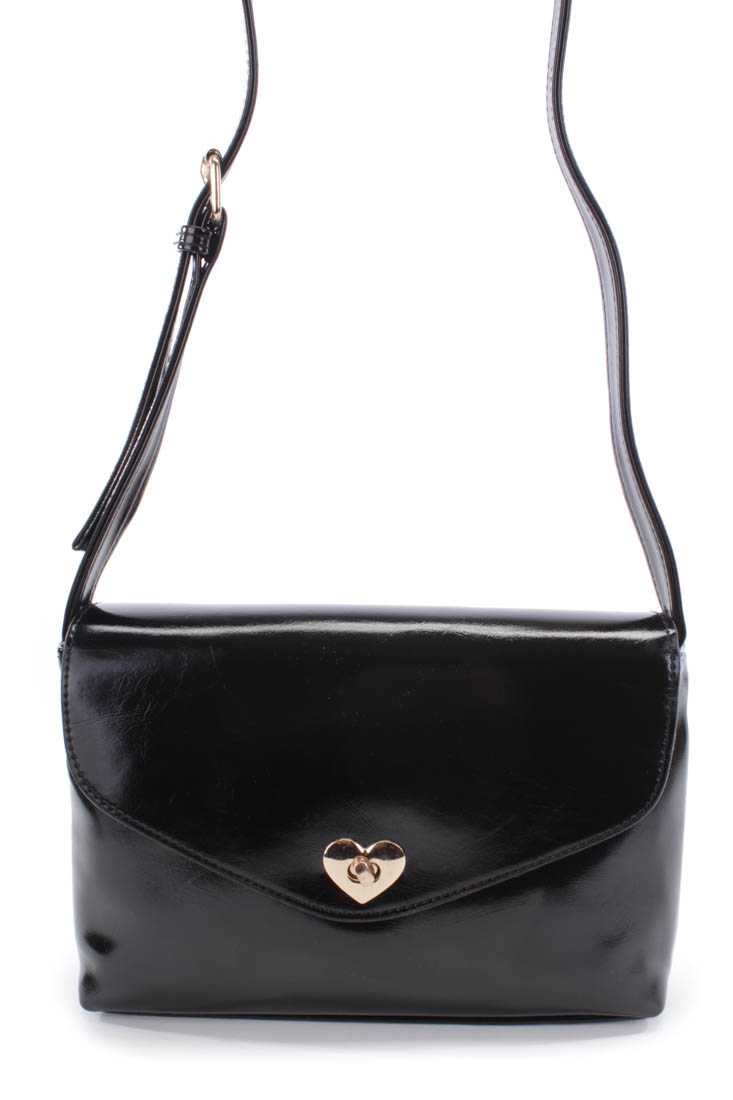 Black Faux Leather Handbag
