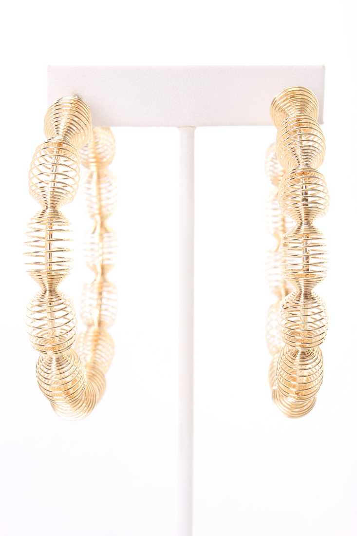 Gold Spring Design High Polish Metal Hoop Earrings