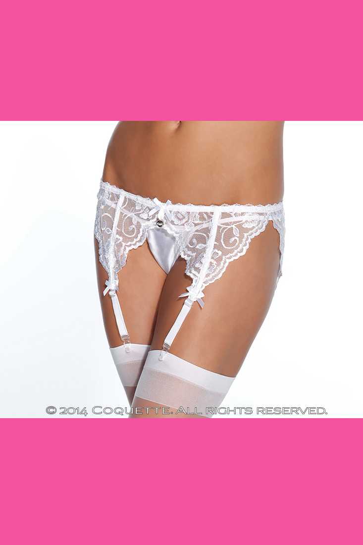 White French Lace Garter Belt