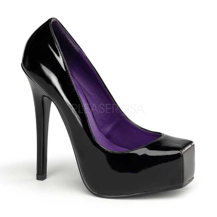 Black Patent Faux Leather Pump High Heels