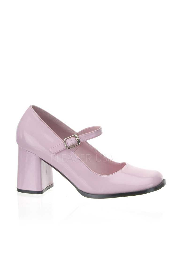 Baby Pink Closed Toe Maryjane High Heels Patent
