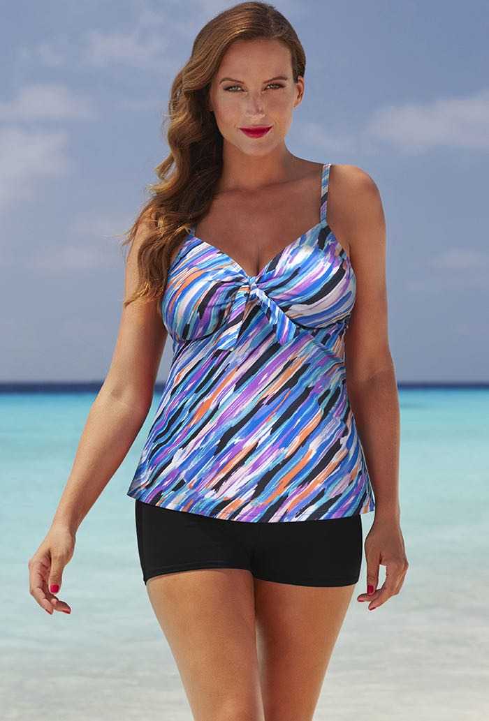Ink Tie-Front Underwire Boy Shortini