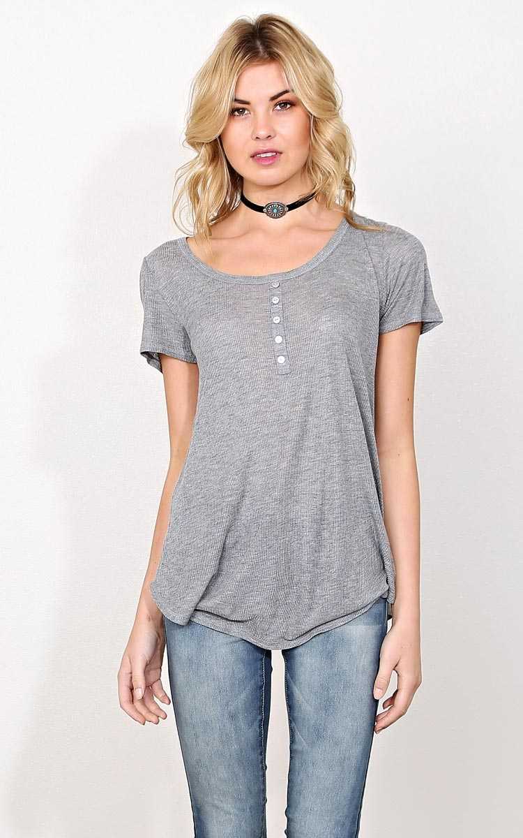 Marissa Rib Knit Top - - Heather in Size by Styles For Less