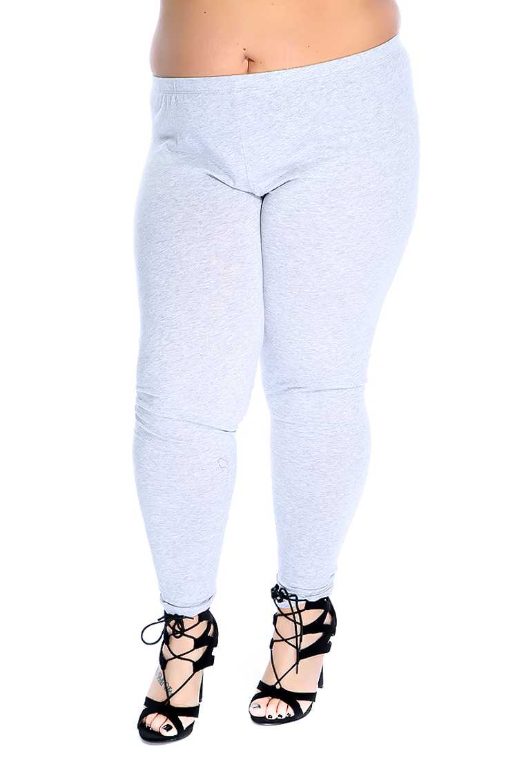 Stylish Grey Plus Size Elastic Leggings