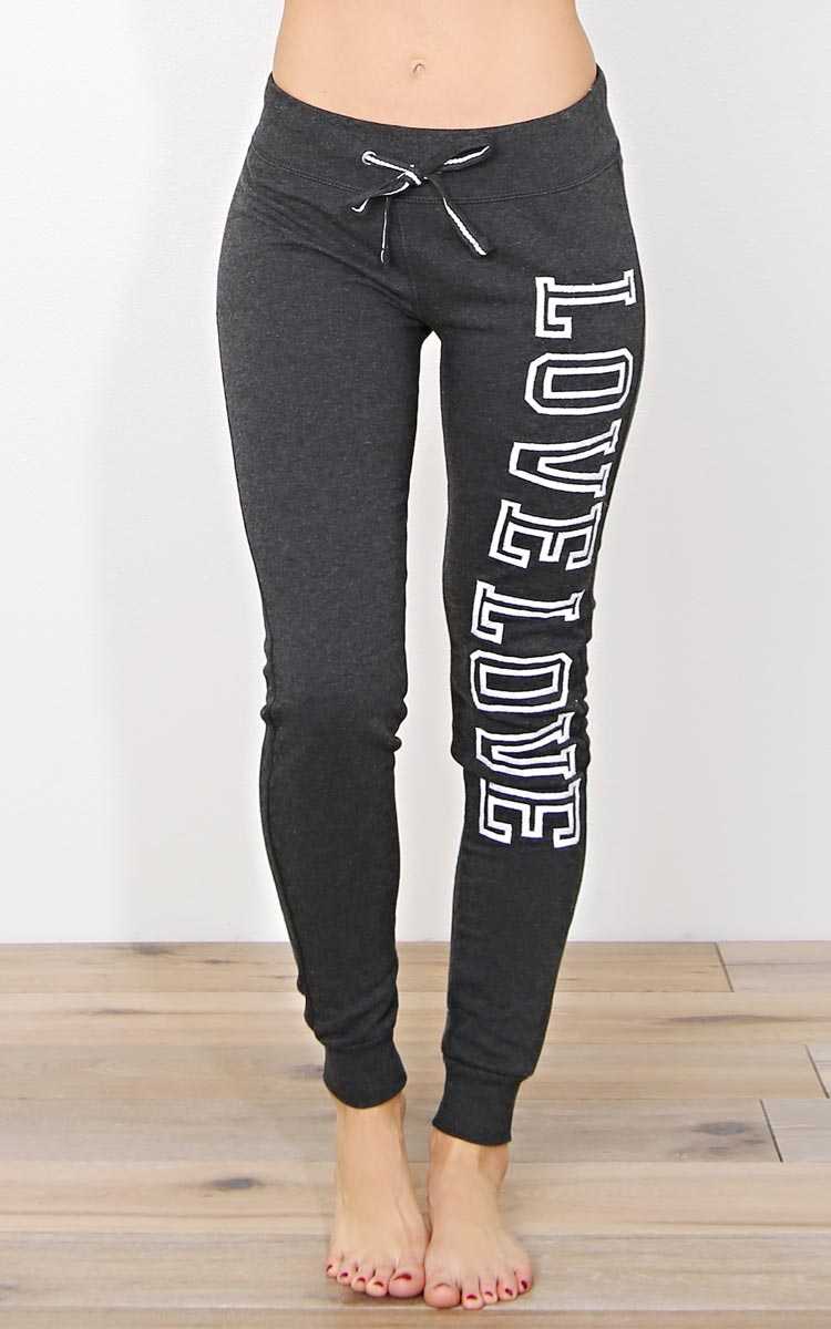 LOVE LOVE Melange Joggers - - in Size by Styles For Less