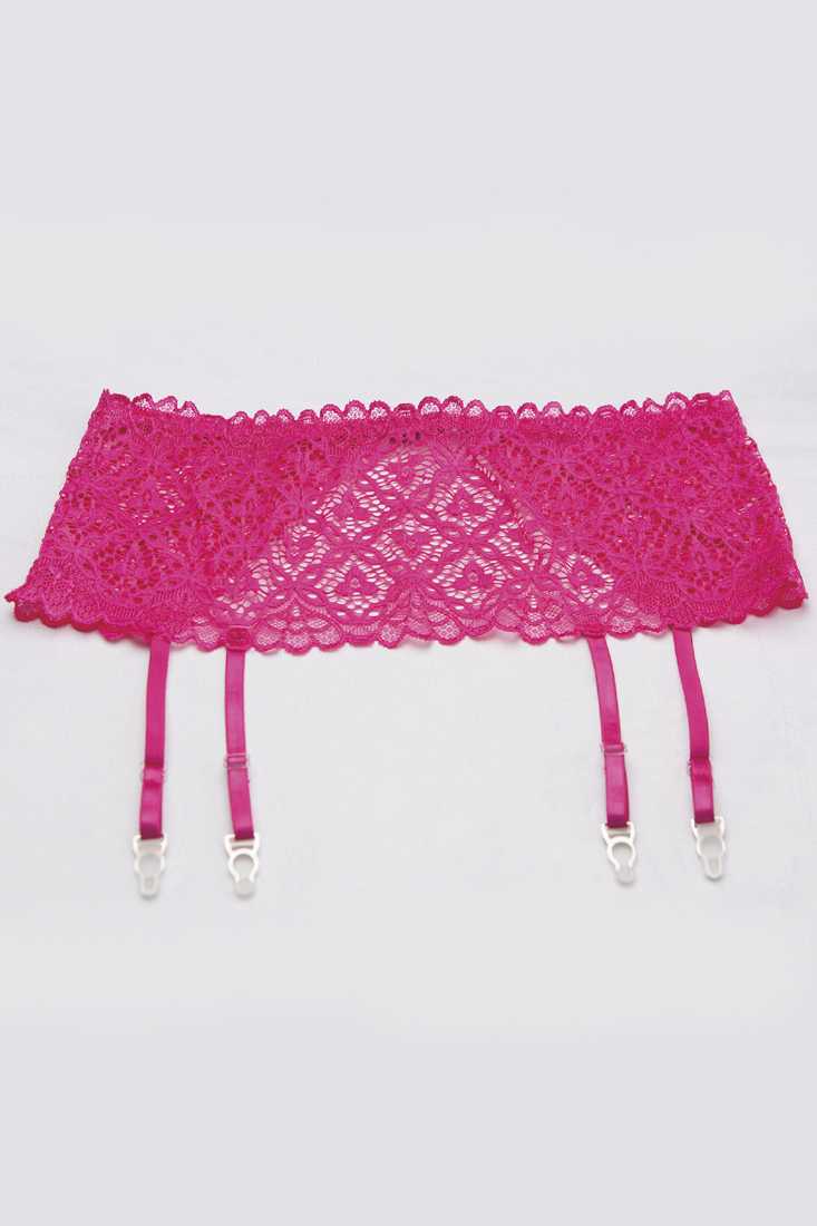 Hot Pink Lace Garter Belt