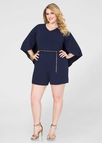 Chain Belt Cape Romper