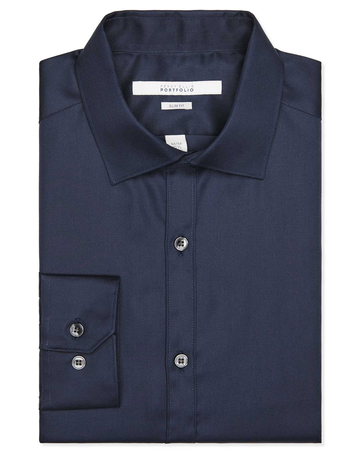 Perry Ellis Slim Fit Solid Travel Luxe Dress Shirt