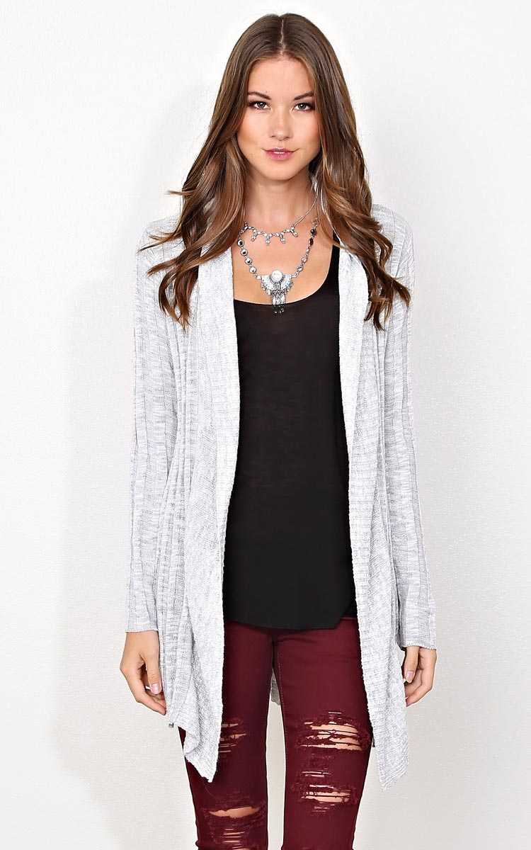 Into The Woods Sweater Knit Wrap - XLGE - Grey Combo in Size X-Large by Styles For Less