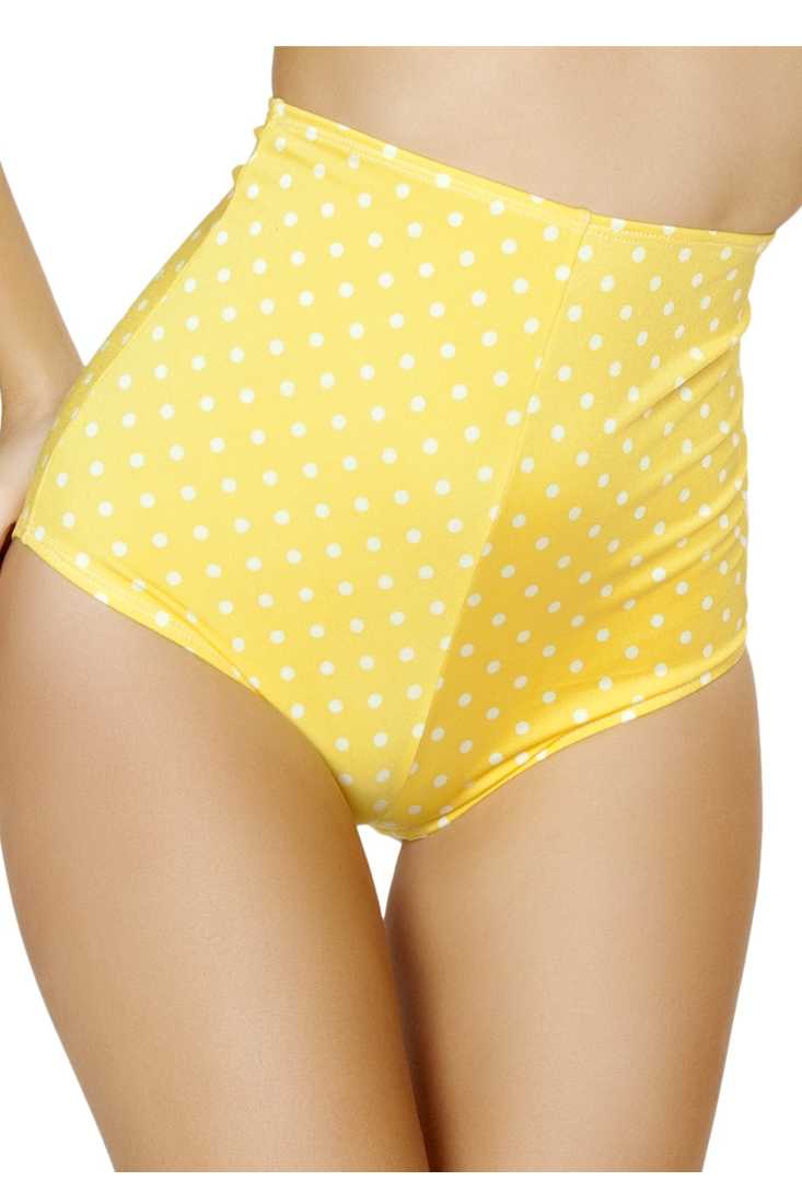 Yellow Pinup Style High-Waisted Shorts