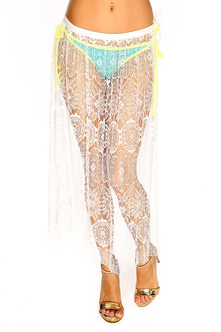 White Lace Cute Summer Maxi Swimsuit Cover Up