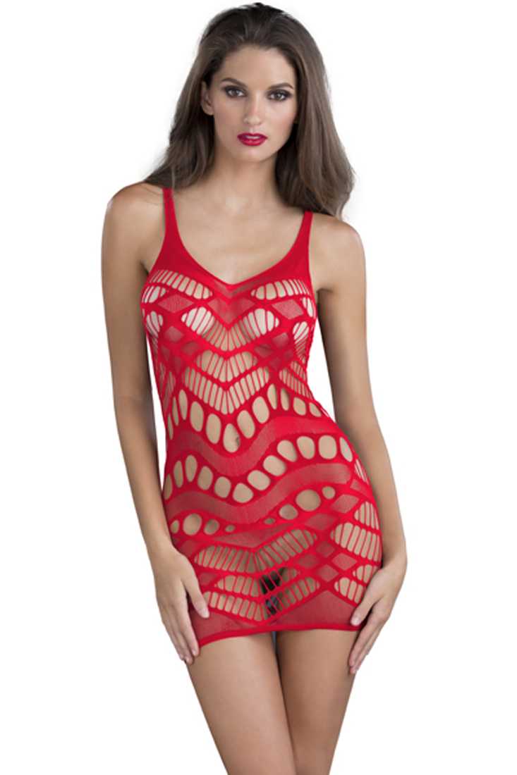 Red Cut Out Pattern Seamless Dress Lingerie