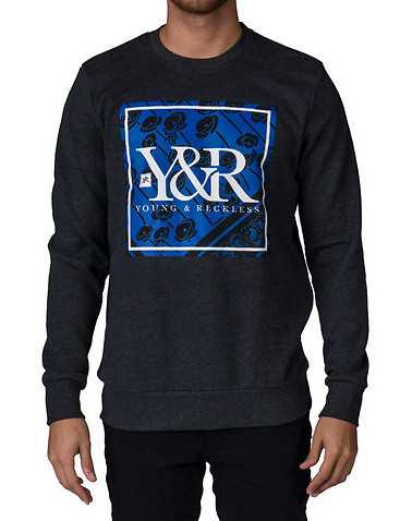 YOUNG AND RECKLESS MENS Dark Grey Clothing / Sweatshirts L
