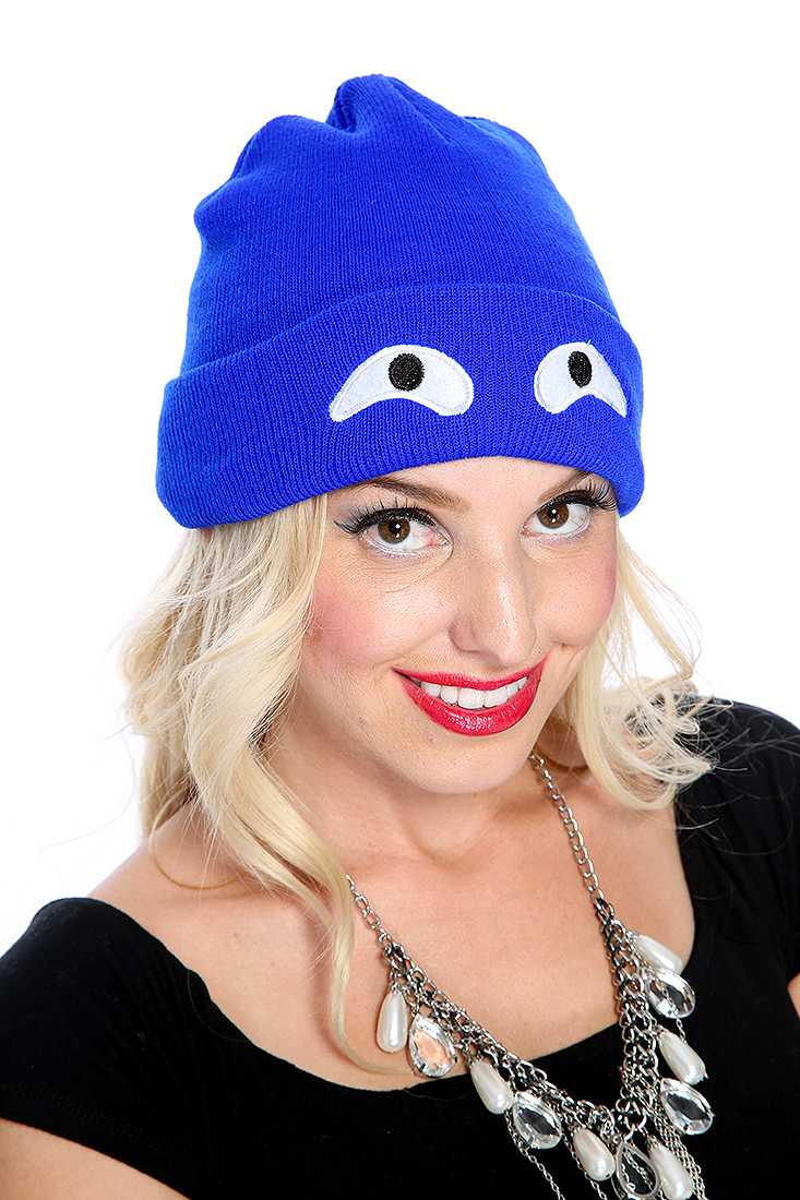 Royal Blue Cute Casual Eye Winter Beanie