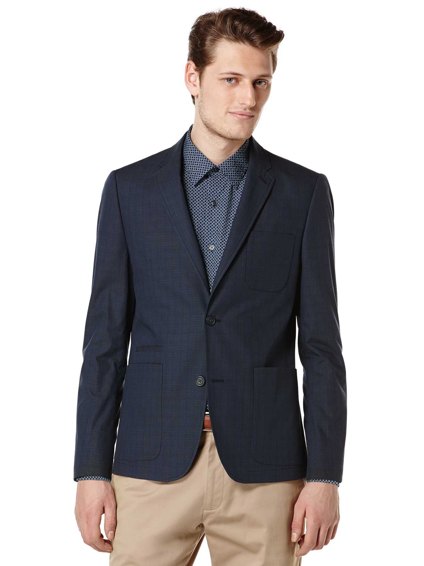 Perry Ellis Slim Fit Subtle Plaid Suit Jacket