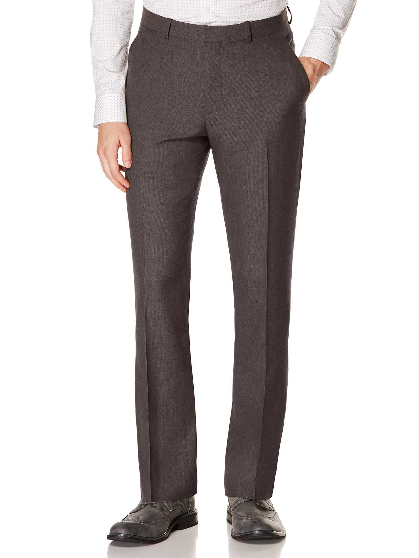 Perry Ellis Slim Fit Heather Basket Weave Dress Pant