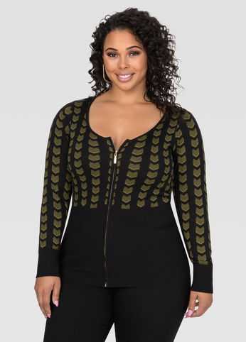 Military Basic Zip Cardigan
