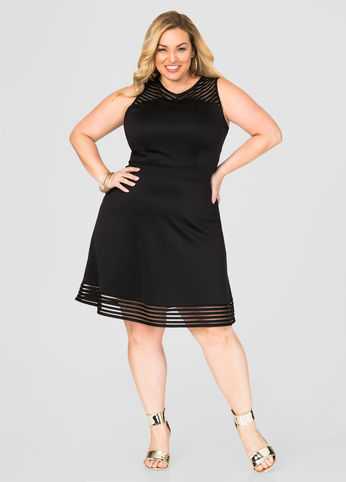 Shadow Stripe Skater Dress