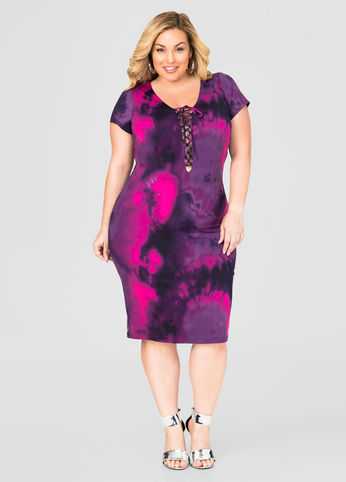 Lace-Up Tie Dye Dress