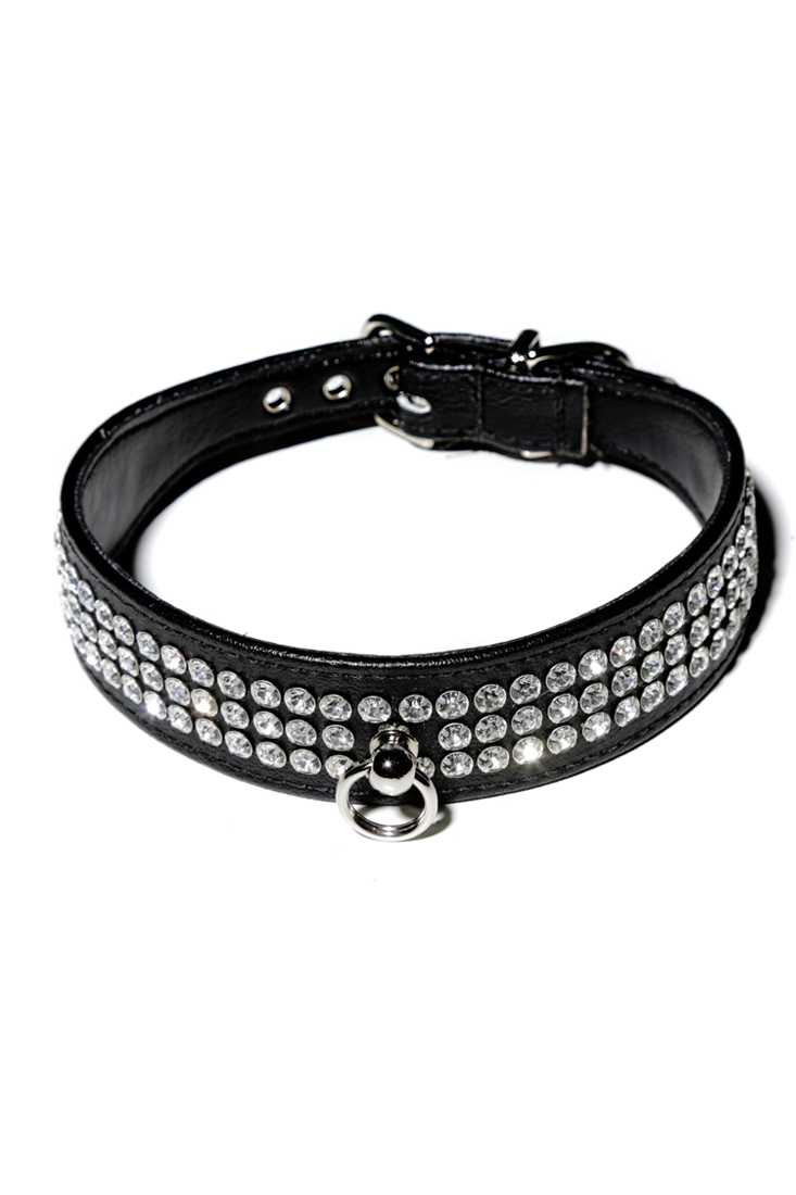 Black Rhinestone Choker Costume Accessory