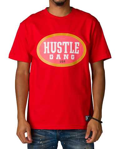 HUSTLE GANG MENS Red Clothing / Tops