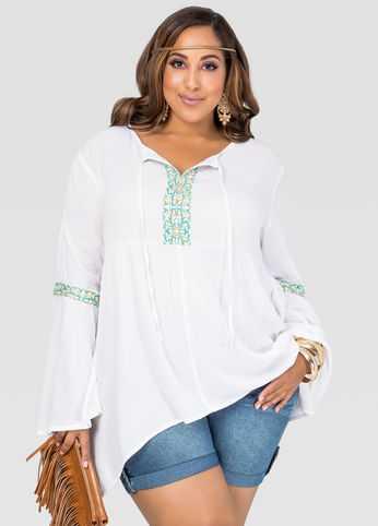 Embroidered Gauze Tunic